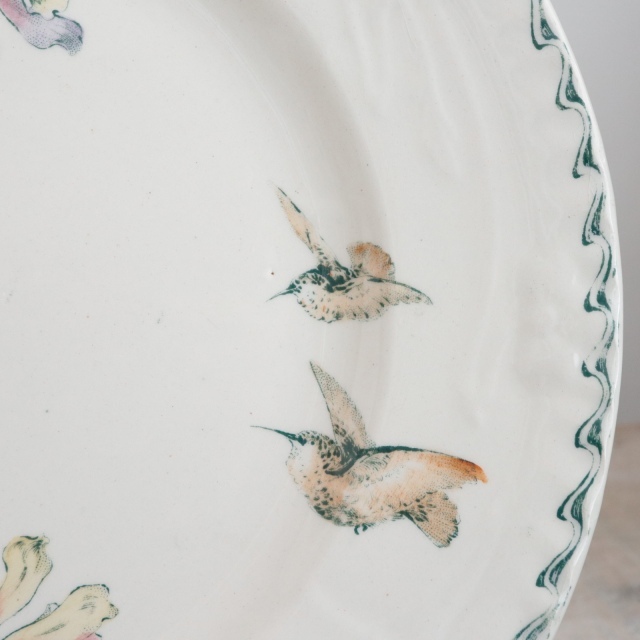 アンティーク プレート アンティーク皿 DELHI フランス クレイユモントロー製 Creil Montereau