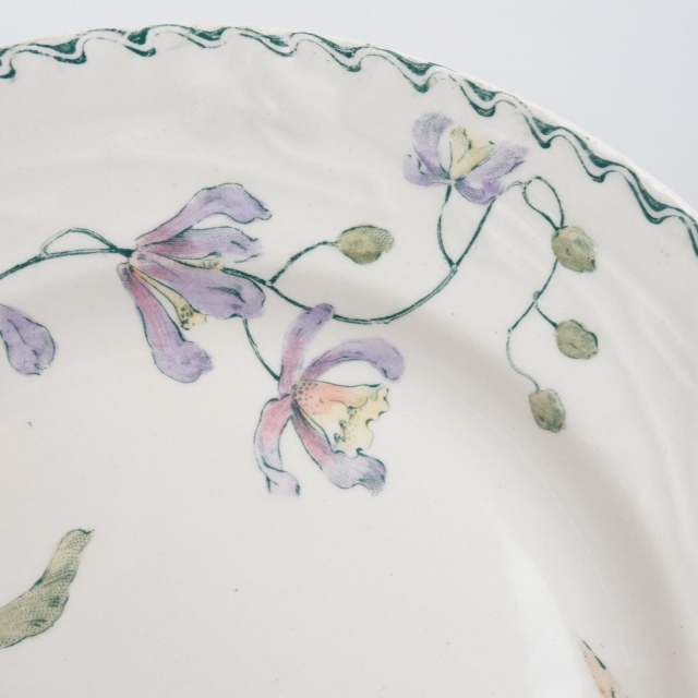 アンティーク プレート アンティーク皿 DELHI フランス クレイユモントロー製 Creil Montereau