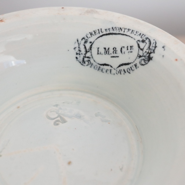 アンティーク カフェオレボウル フランス クレイユモントロー製 Creil Montereau