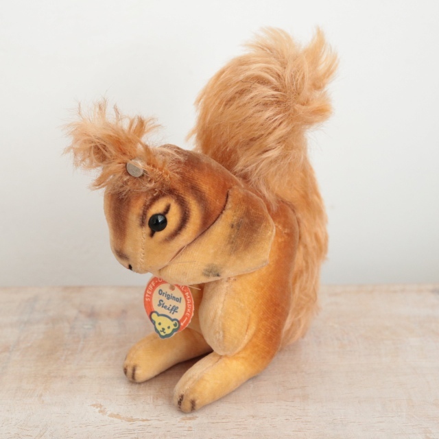 アンティーク シュタイフ リス ベルベット Steiff Squirrel 10cm