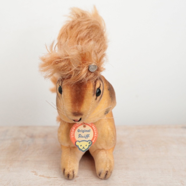 アンティーク シュタイフ リス ベルベット Steiff Squirrel 10cm