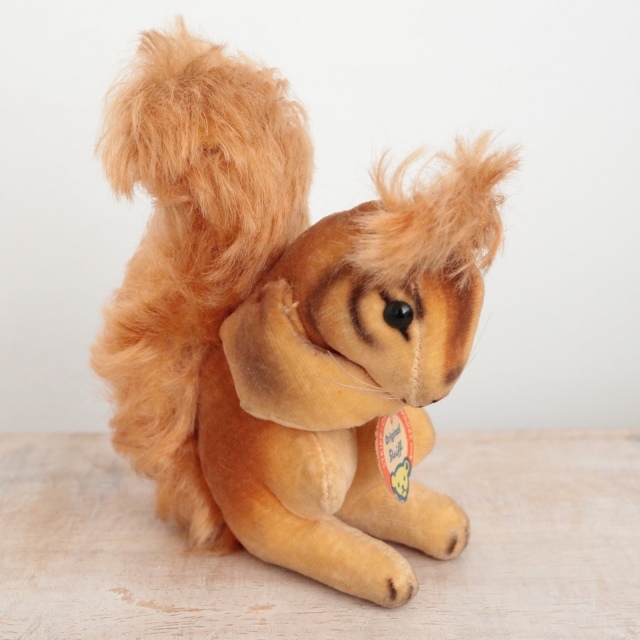 アンティーク シュタイフ リス ベルベット Steiff Squirrel 10cm