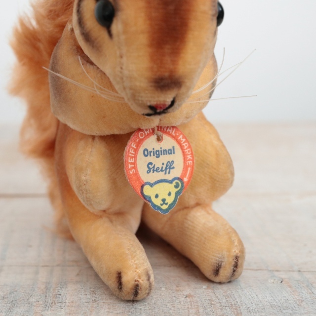 アンティーク シュタイフ リス ベルベット Steiff Squirrel 10cm