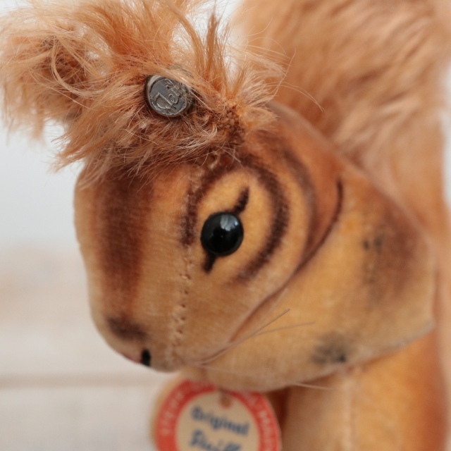 アンティーク シュタイフ リス ベルベット Steiff Squirrel 10cm