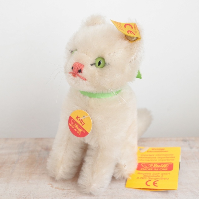 アンティーク シュタイフ ネコ 白猫 Steiff Kitty Cat 12cm
