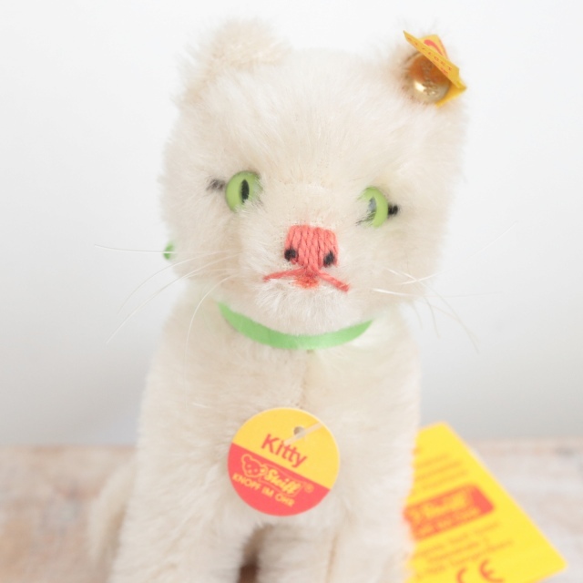 アンティーク シュタイフ ネコ 白猫 Steiff Kitty Cat 12cm