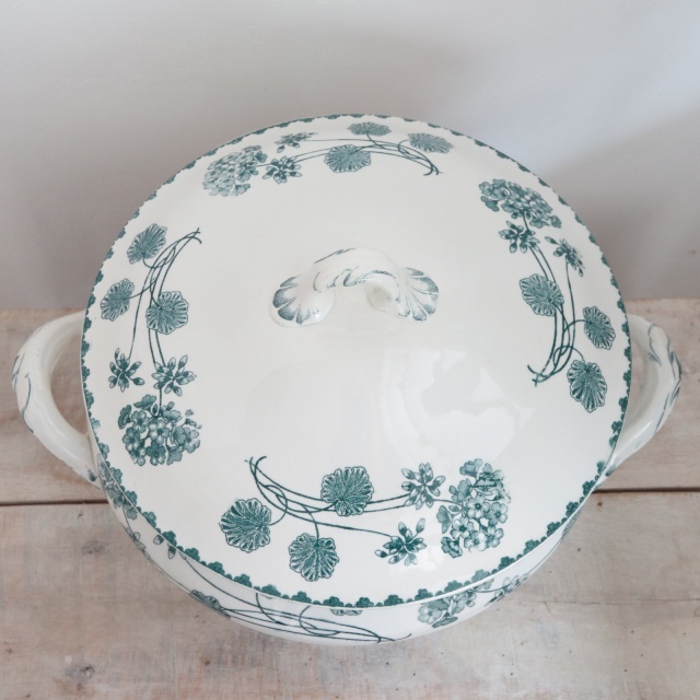 アンティーク スーピエール ゼラニウム GERANIUM フランス サルグミンヌ製 U&C SARREGUEMINES
