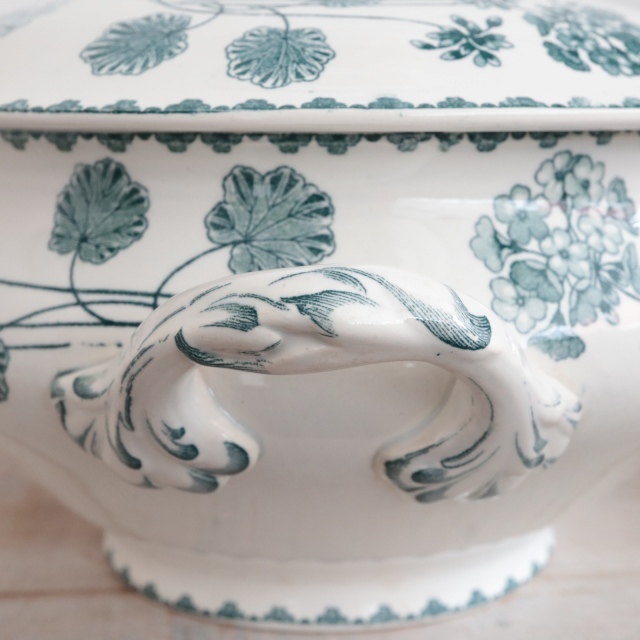 アンティーク スーピエール ゼラニウム GERANIUM フランス サルグミンヌ製 U&C SARREGUEMINES