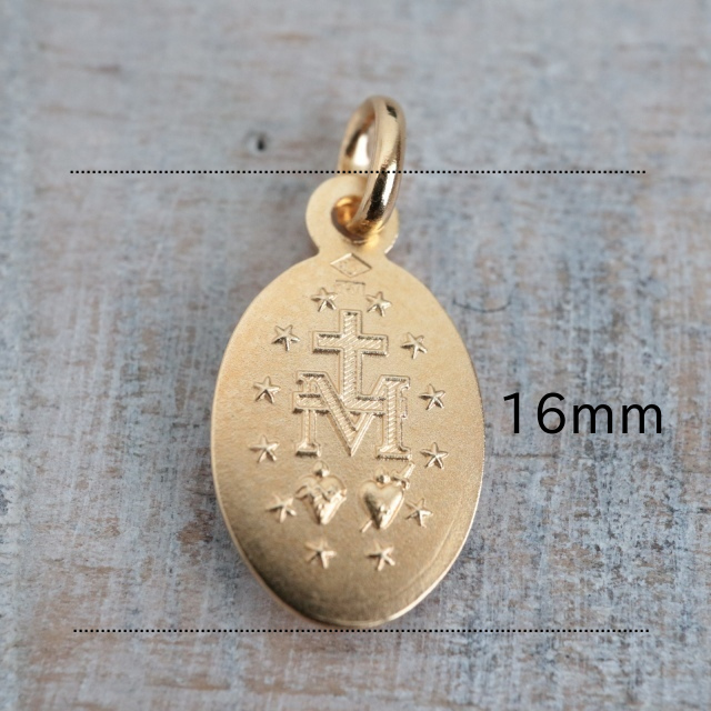 フランス製 不思議のメダイ 13mm 18金 ゴールド K18