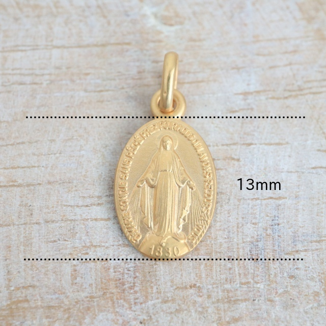 フランス製 不思議のメダイ 13mm ヴェルメイユ シルバーギルド スターリング シルバー925 銀+18金＋24金