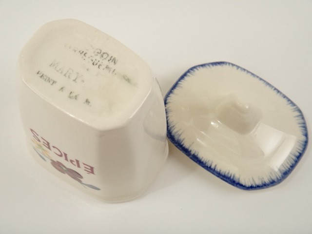 小さなアンティークスパイス入れ MARY LOU DIGOIN et SARREGUEMINES製