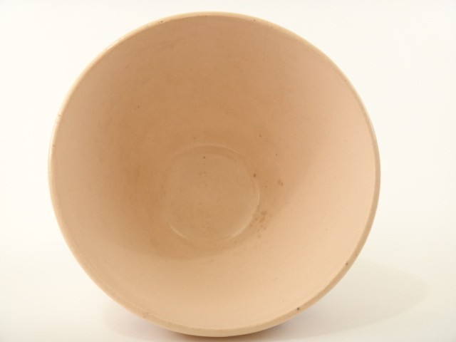 アンティークカフェオレボウル サーモンピンク 花のステンシル Digoin & Sarreguemines製