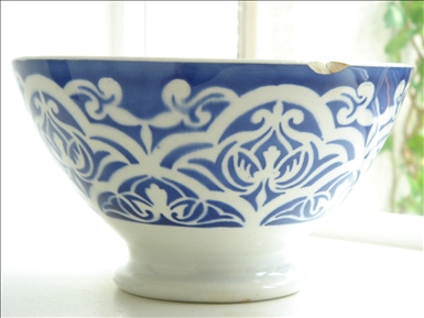 アンティークカフェオレボウル オリエンタル青