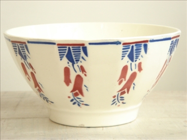 アンティークカフェオレボウル 花