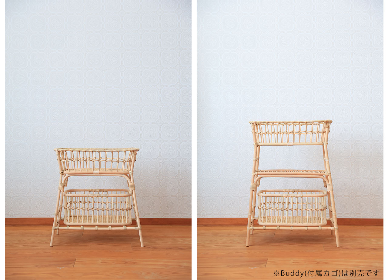 スリムな籐の脚付きかご | ハイル high-low - ツルヤ商店 - 奥行きを