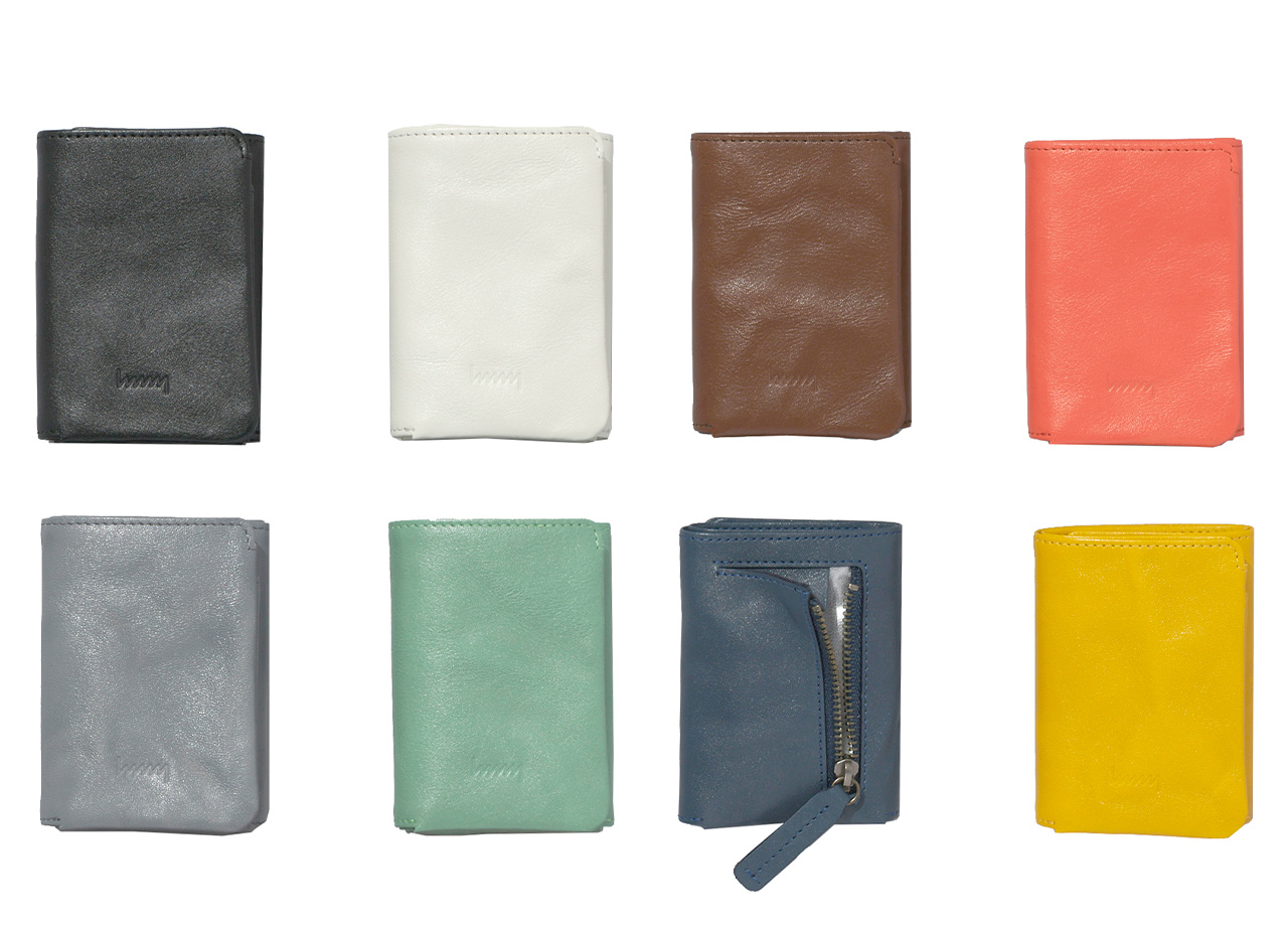 コンパクトで機能的 三つ折り革財布 - hmny