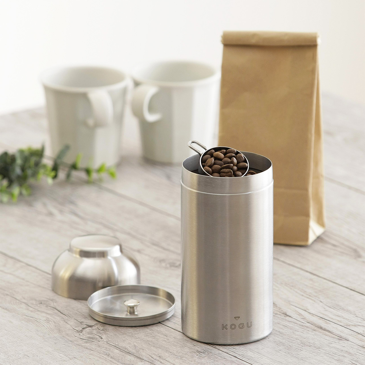 【 未使用 】ピューター製 茶筒 インテリア　コーヒーキャニスター 錫製 ステンレスキャニスター made in 燕三条 - 珈琲考具