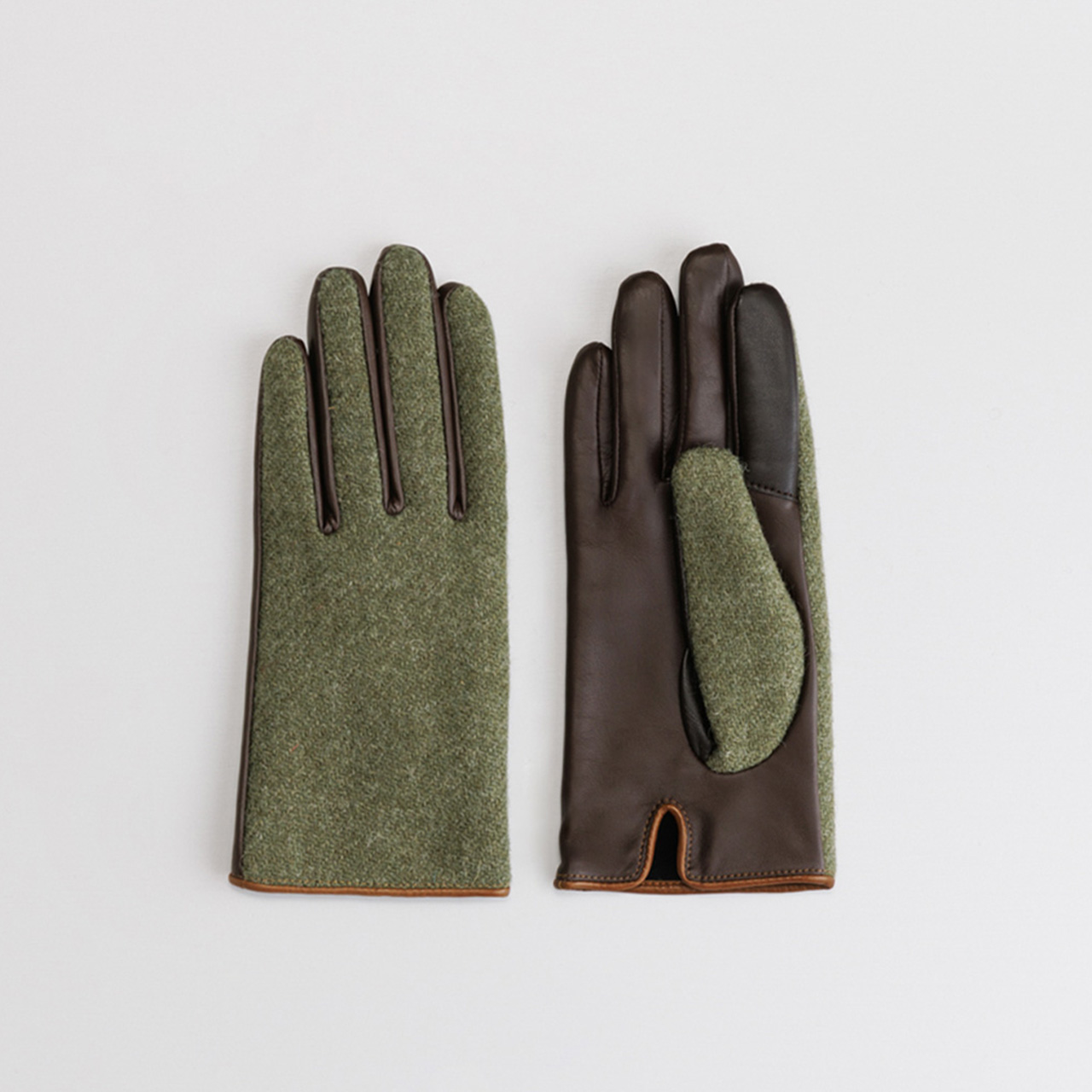 日本製の革手袋 ハリスツイード タッチパネル対応 | レディース