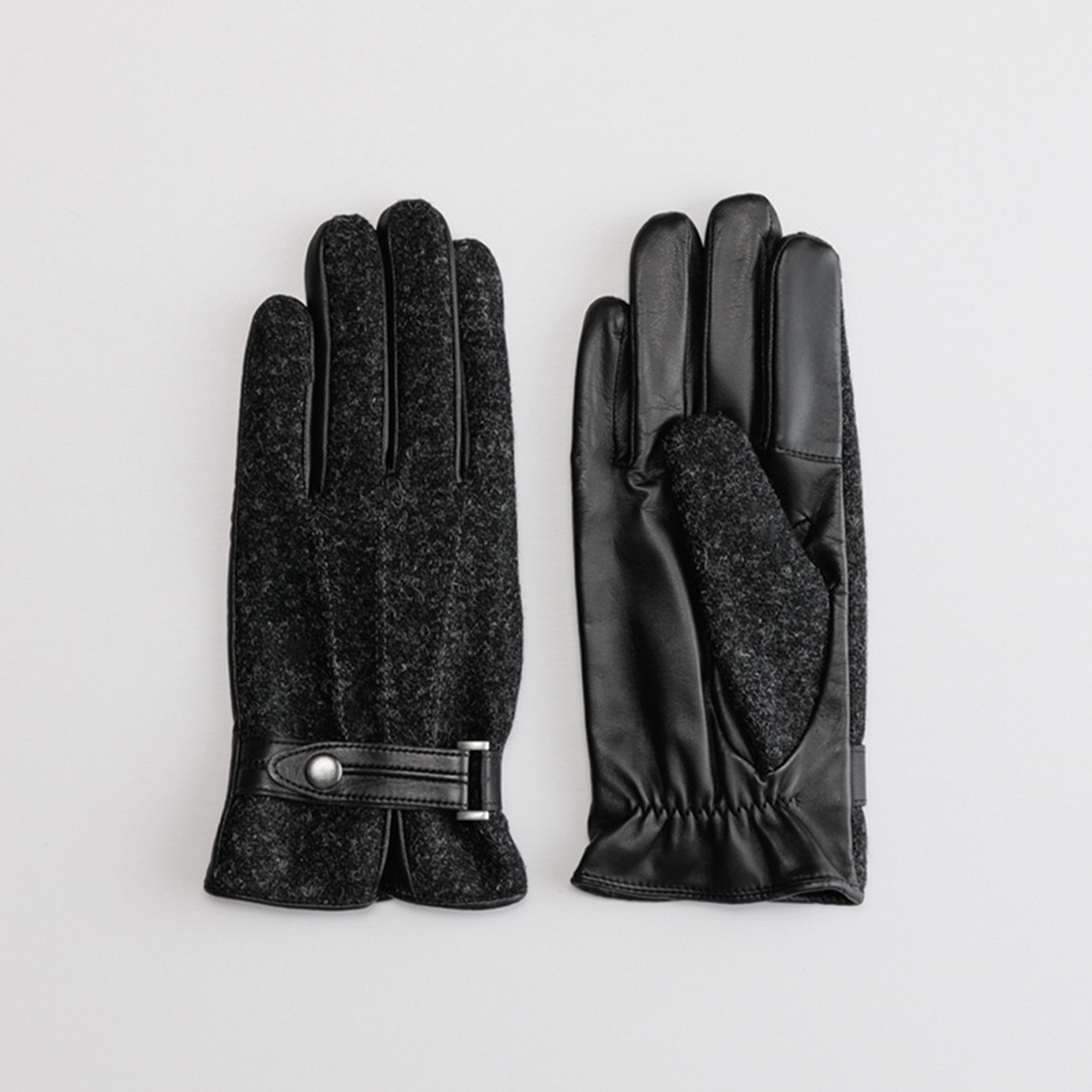 日本製の革手袋 | メンズ ハリスツイード タッチパネル対応 -クロダ