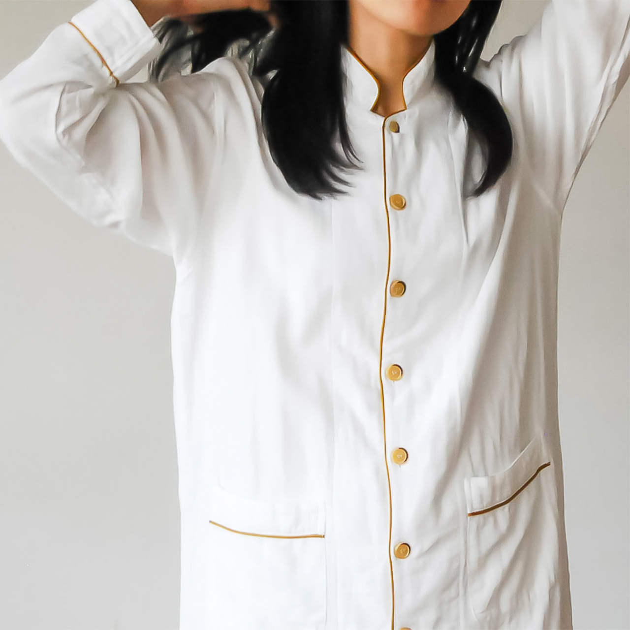 ねむりのプロが手がけるガーゼパジャマ 白 2重/3重 - 京和晒綿紗