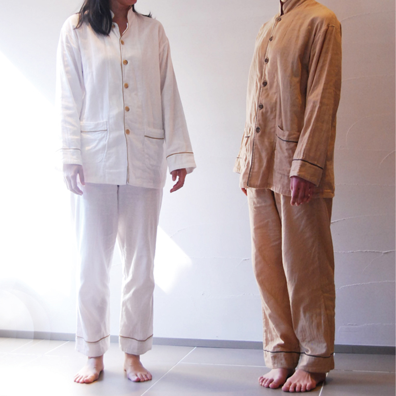 ねむりのプロが手がける上質なガーゼパジャマ 柿渋 2重/3重 - 京和晒綿紗