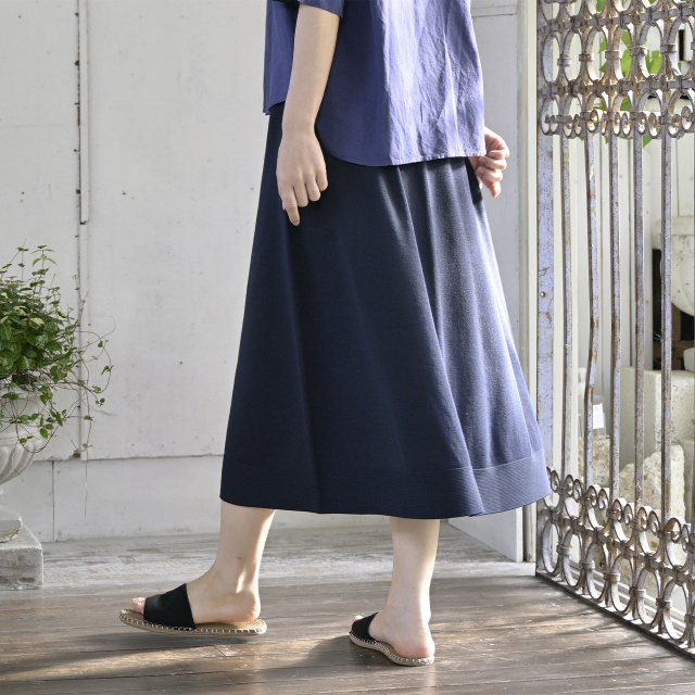 のびる腹巻き付ニットロングスカート おなかをつつむ - SAIFUKU