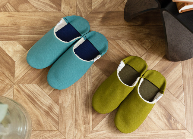 帆布バブーシュ | ボアタイプ  - ABE HOME SHOES -