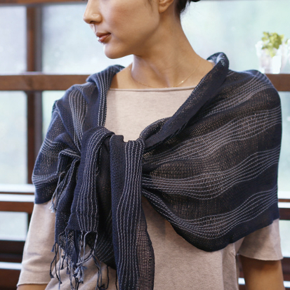 マフラー「綿のゆらぎ」  -工房織座-