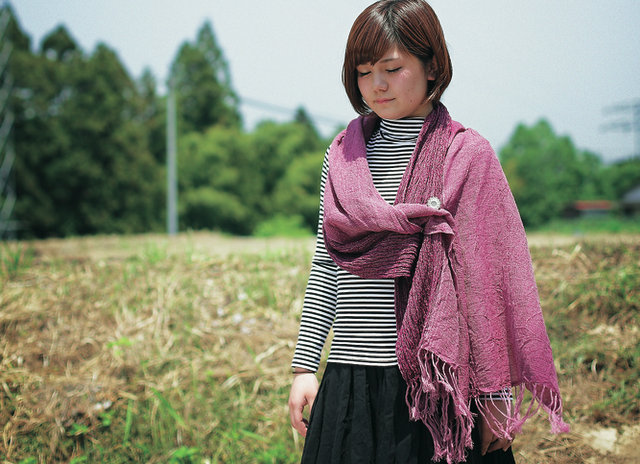 かさね色織り ウール混ショール 送料無料 -工房織座 かさね色織り ウール混ショール 送料無料 -工房織座