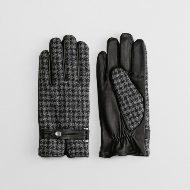 日本製の革手袋 | メンズ ハリスツイード タッチパネル対応 -クロダ