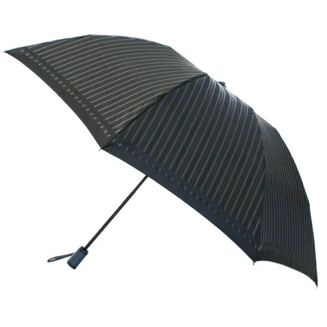 折りたたみ傘 晴雨兼用 日本製 | Tie/ストライプ ブラック  - 槙田商店 -