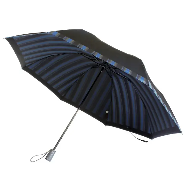 折りたたみ傘 晴雨兼用 日本製 | Tie/ストライプ裏地 ネイビー - 槙田商店 -
