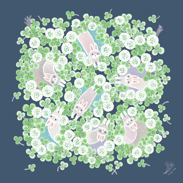 超撥水風呂敷 ながれ 96cm -朝倉染布-