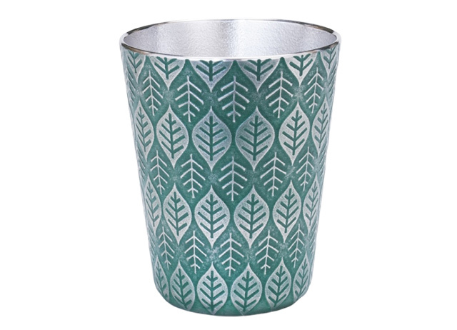 大阪錫器　錫製 タンブラーはっぱ