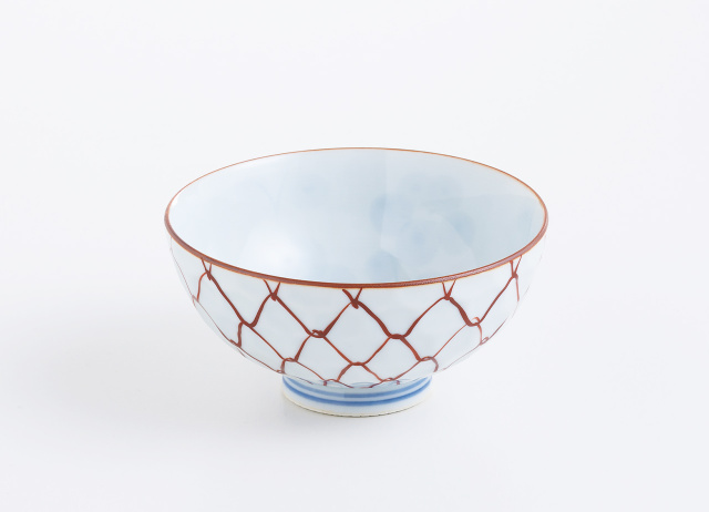 ☆イスラム陶☆三日月・五芒星・ザクロの模様の茶碗 波佐見焼の茶碗 手描き網 | ロングセラーの縁起茶碗 - 山下陶苑