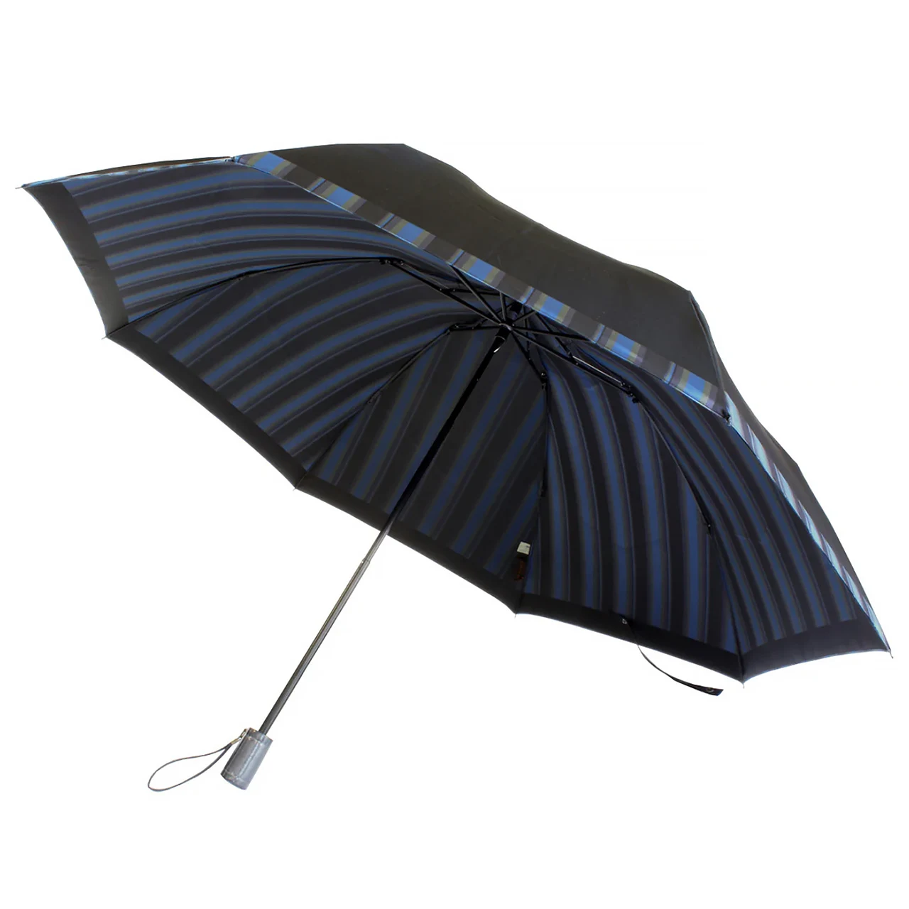 折りたたみ傘 晴雨兼用 日本製 | Tie/ストライプ裏地 ネイビー - 槙田商店 -