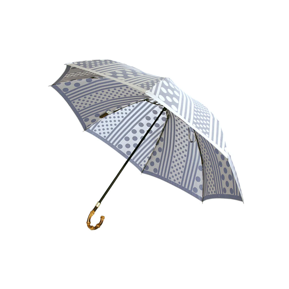 日本製 折りたたみ傘 晴雨兼用 | kirie ドットとストライプ | 顔色を