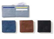 二つ折り革財布  - hmny -