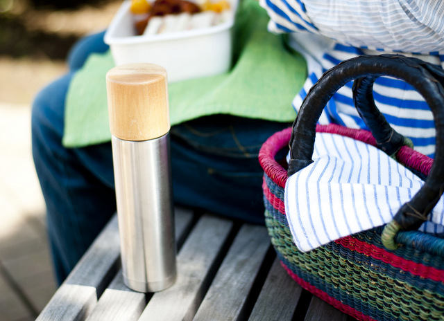 木製コップと魔法瓶の水筒「Bottle」 - MokuNeji × SUS gallery