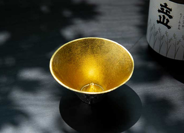 ギフトセット】 富士山 FUJIYAMA 錫・金箔酒器セット - 能作