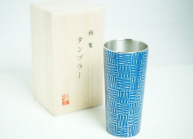 錫製のタンブラー 市松 - 大阪錫器