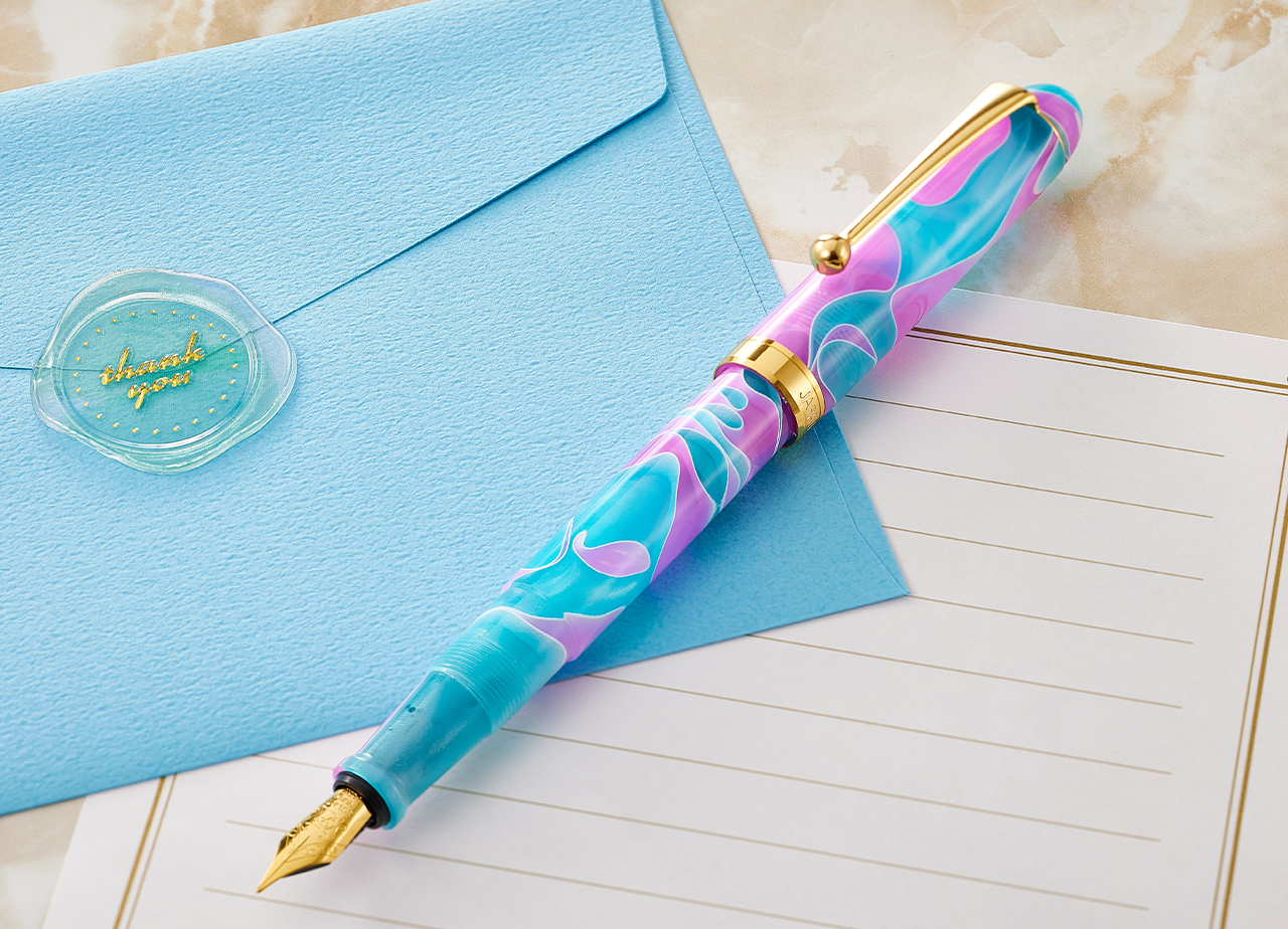 楽天市場】【PBS75】【PENBBS】カラフルなアクリル 万年筆 F(細字) M 