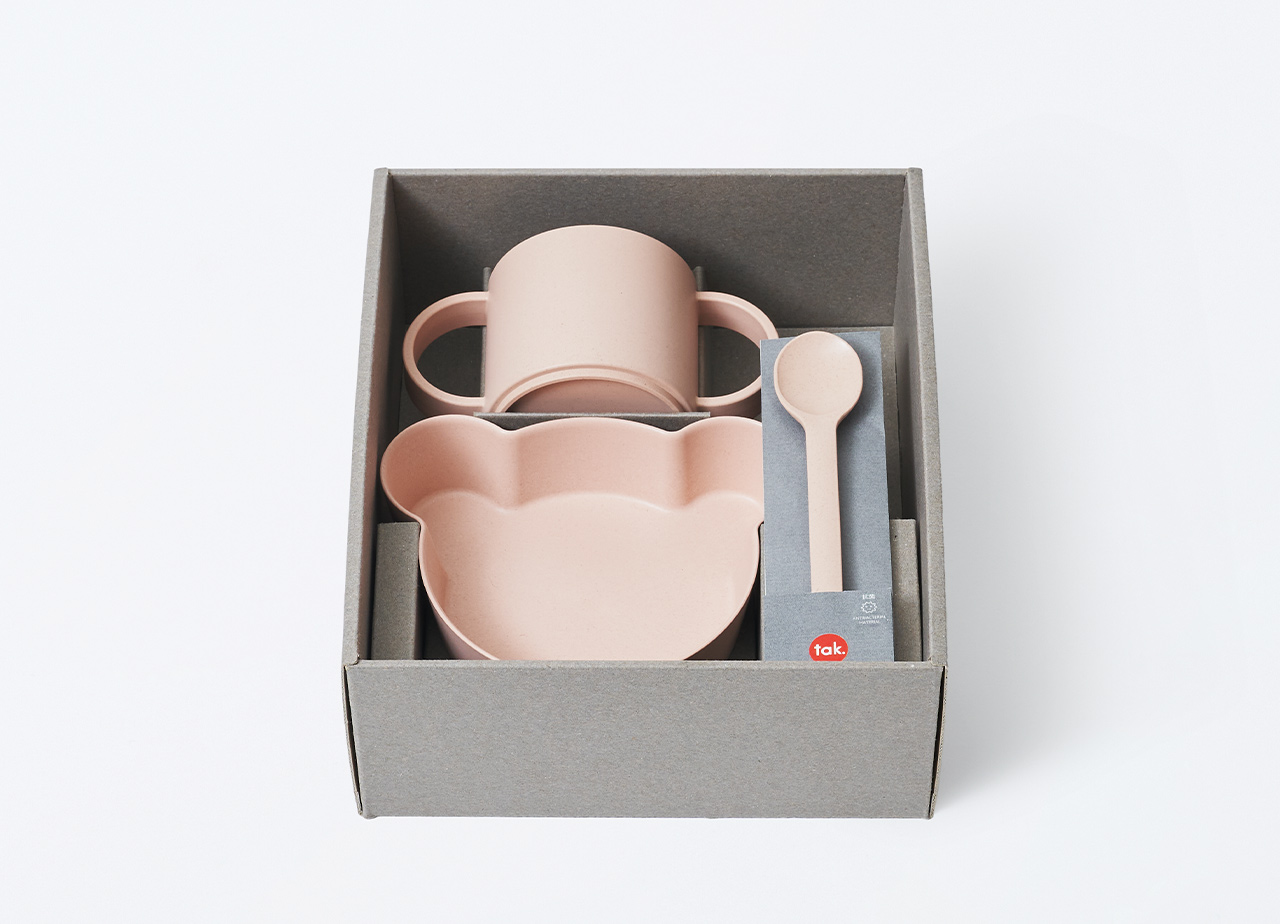 竹が原料 環境に優しい BIOキッズディッシュ ギフトボックス ベア ミニ