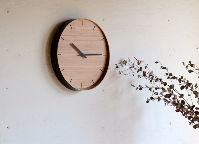 竹製のウォールクロック 送料無料 -テオリ TEORI