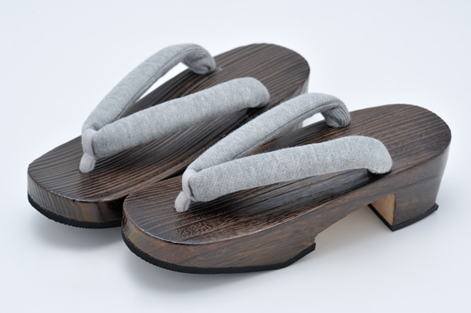 焼き右近下駄（女性）グレー鼻緒