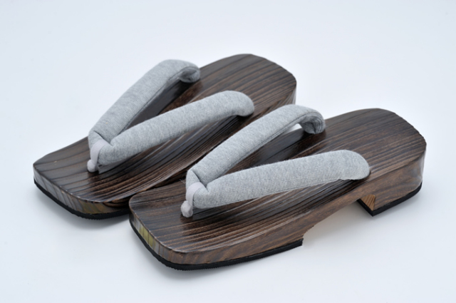 焼き右近下駄（男性）グレー鼻緒