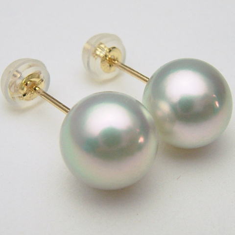 Pt900/K18/K14WGアコヤ真珠ピアス(イヤリング　チャーム )(グレー系)【8.5mm-9mm】ewp-5978【花珠級】【激安】【送料無料】(あこや真珠 和珠 あこや本真珠 パールピアス アコヤ本真珠 本真珠 パール 直結 18金　プラチナ900 ピアス 真珠イヤリングもOK)