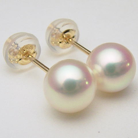 Pt900/K18/K14WGアコヤ真珠ピアス(イヤリング　チャーム )【6mm-6.5mm】【越物】【花珠級】【激安】【送料無料】ews-7039　(あこや真珠 アコヤ本真珠 パールピアス 本真珠 真珠ピアス パール 直結　18金 プラチナ900 ピアス 真珠イヤリングもOK 誕生日 プレゼント)