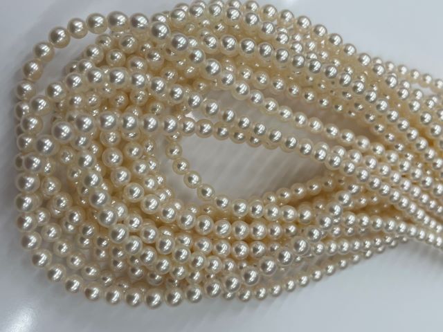 k18淡水真珠ネックレス【4mm-4.5mm】80センチ　o-220801
