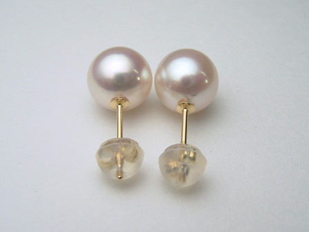 アコヤ花珠8mm ピアスK18YG針 